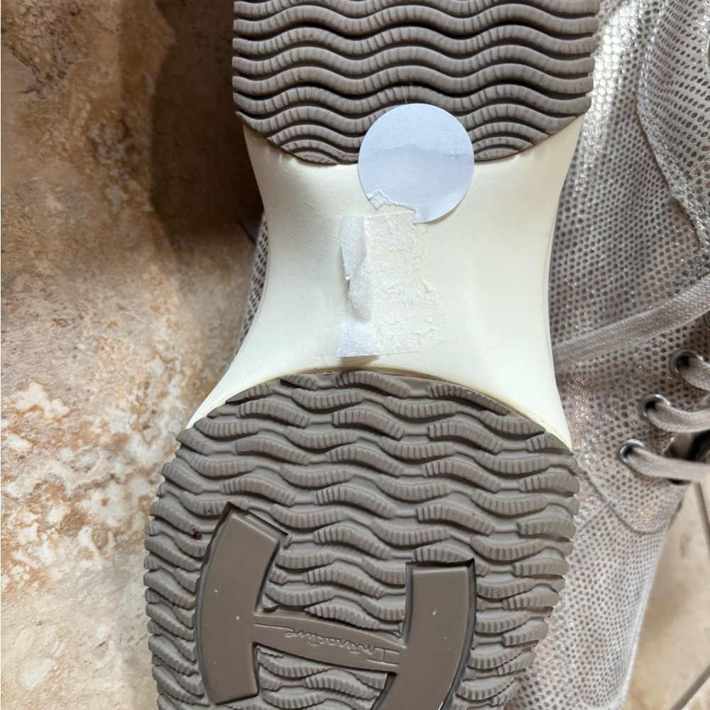 Hogan Taupe Metallic Embellished Women's Sneaker obo - Picture 4 of 9
